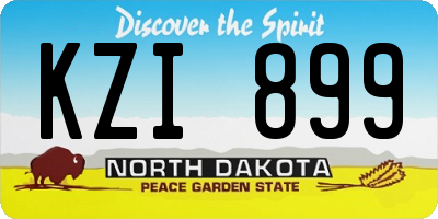 ND license plate KZI899
