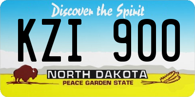 ND license plate KZI900