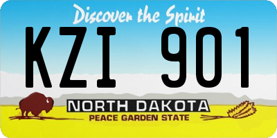 ND license plate KZI901