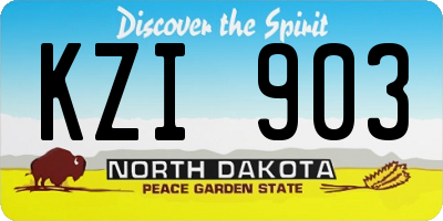 ND license plate KZI903