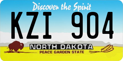 ND license plate KZI904