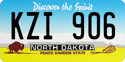 ND license plate KZI906