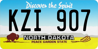 ND license plate KZI907