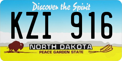 ND license plate KZI916