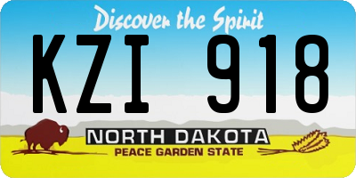ND license plate KZI918