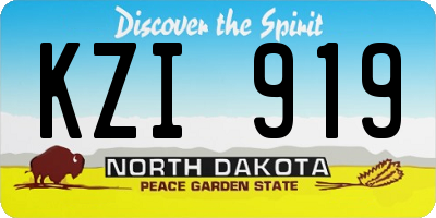 ND license plate KZI919