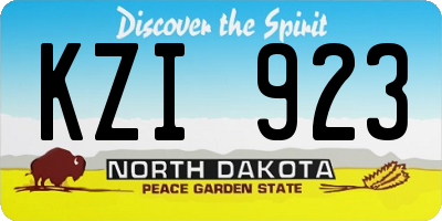 ND license plate KZI923