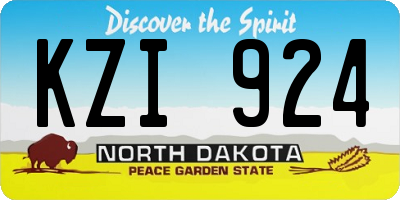 ND license plate KZI924