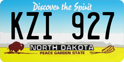 ND license plate KZI927