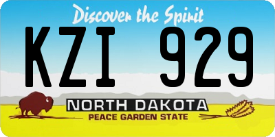 ND license plate KZI929