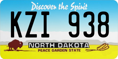 ND license plate KZI938