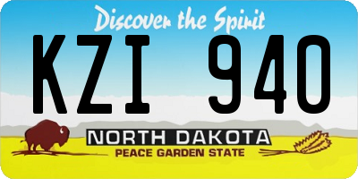 ND license plate KZI940