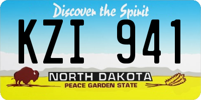 ND license plate KZI941