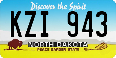 ND license plate KZI943