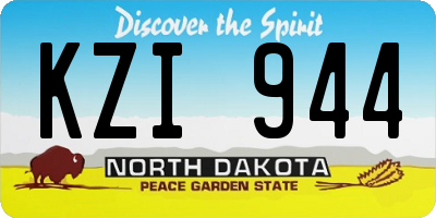 ND license plate KZI944