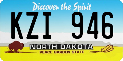 ND license plate KZI946