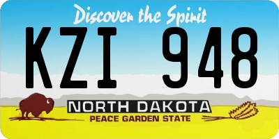 ND license plate KZI948