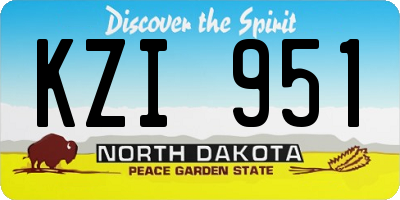 ND license plate KZI951
