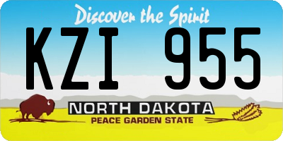 ND license plate KZI955