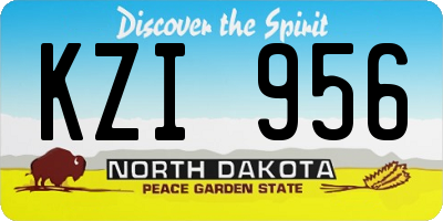 ND license plate KZI956