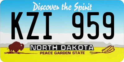 ND license plate KZI959
