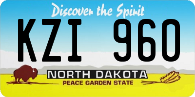 ND license plate KZI960