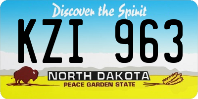 ND license plate KZI963