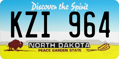 ND license plate KZI964