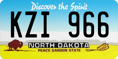 ND license plate KZI966