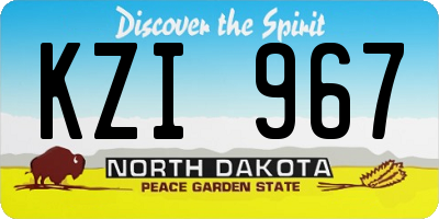 ND license plate KZI967