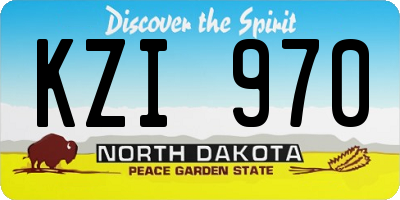 ND license plate KZI970