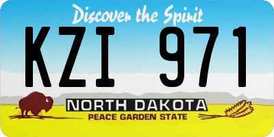 ND license plate KZI971