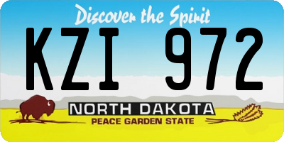 ND license plate KZI972