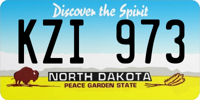 ND license plate KZI973