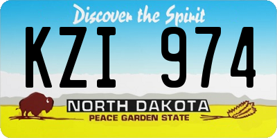 ND license plate KZI974