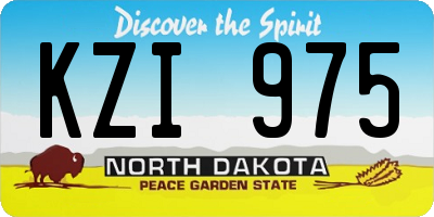 ND license plate KZI975