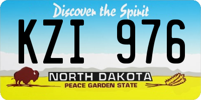 ND license plate KZI976