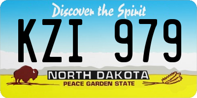 ND license plate KZI979