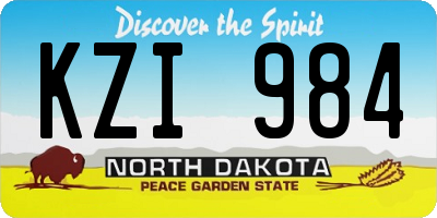 ND license plate KZI984