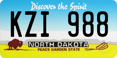 ND license plate KZI988