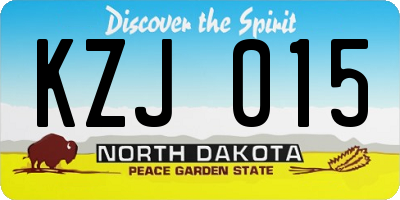 ND license plate KZJ015