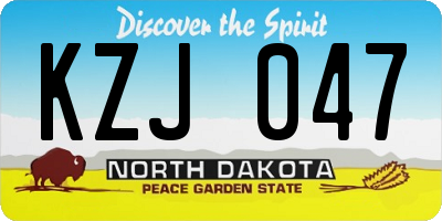 ND license plate KZJ047