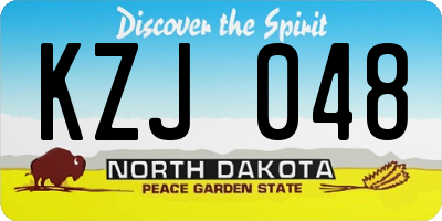 ND license plate KZJ048