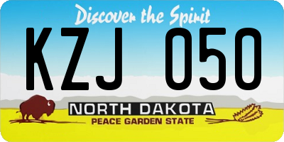 ND license plate KZJ050