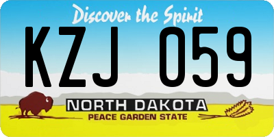ND license plate KZJ059