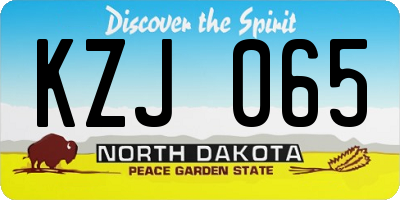 ND license plate KZJ065