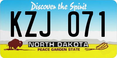 ND license plate KZJ071