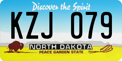 ND license plate KZJ079