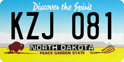 ND license plate KZJ081