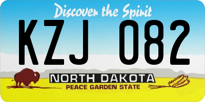 ND license plate KZJ082